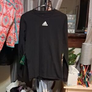 Adidas Kids Black Long Sleeve Tee